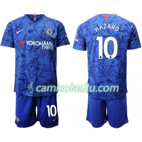 Camisolas de Futebol Chelsea Hazard 10 Criança Equipamento Principal 2019/20 Manga Curta